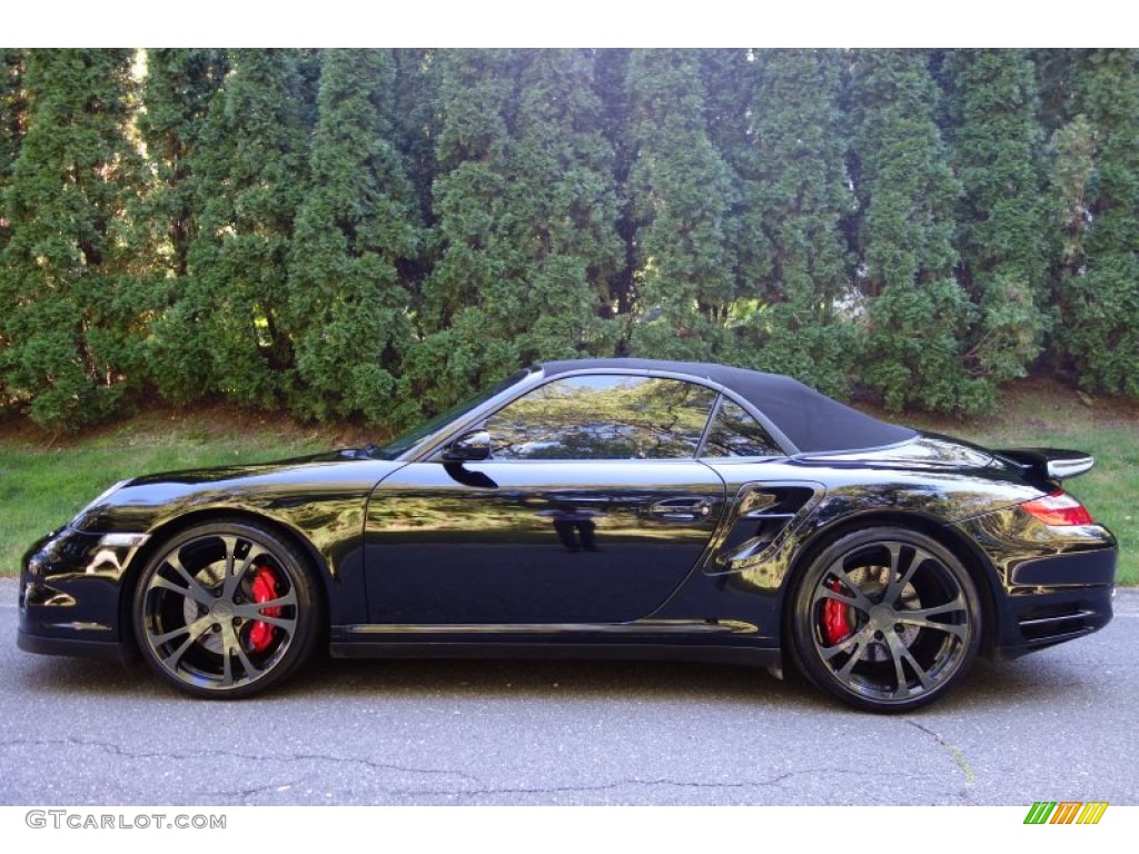 2008 911 Turbo Cabriolet - Black / Black photo #3