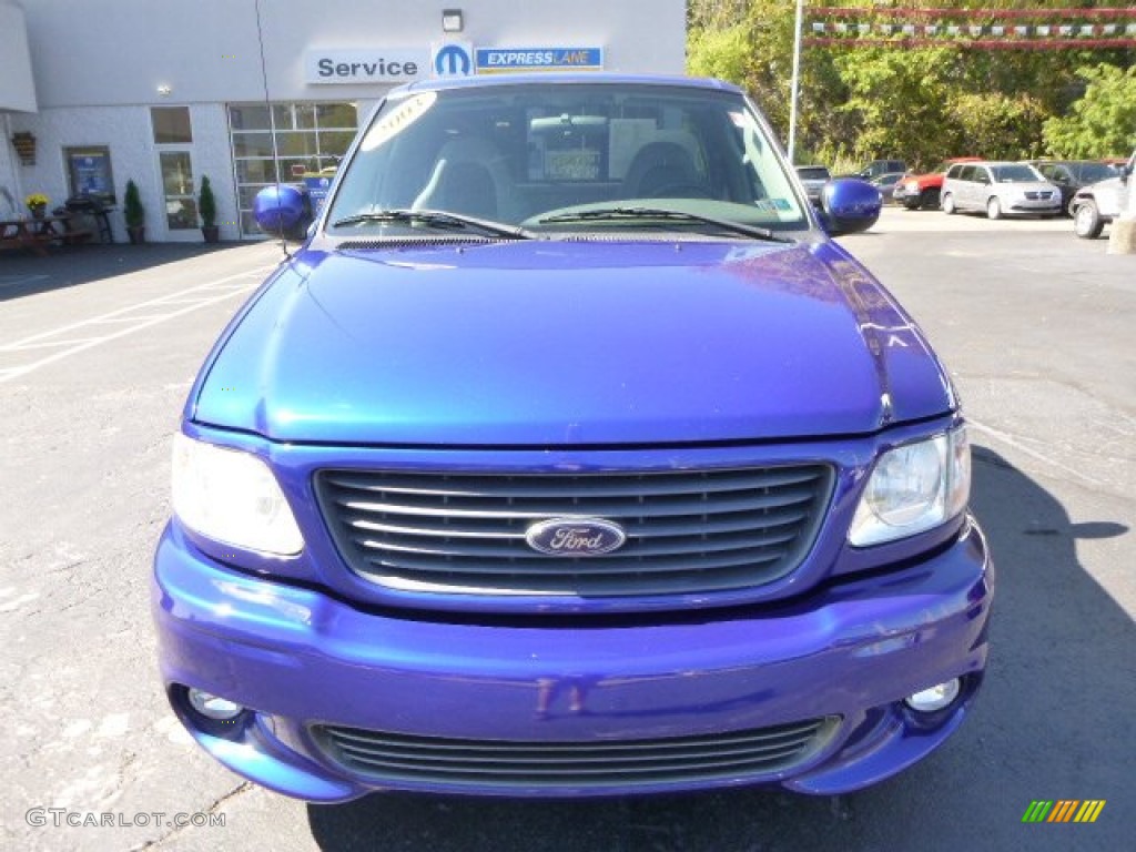 2003 F150 SVT Lightning - Sonic Blue Metallic / Medium Graphite Grey photo #9