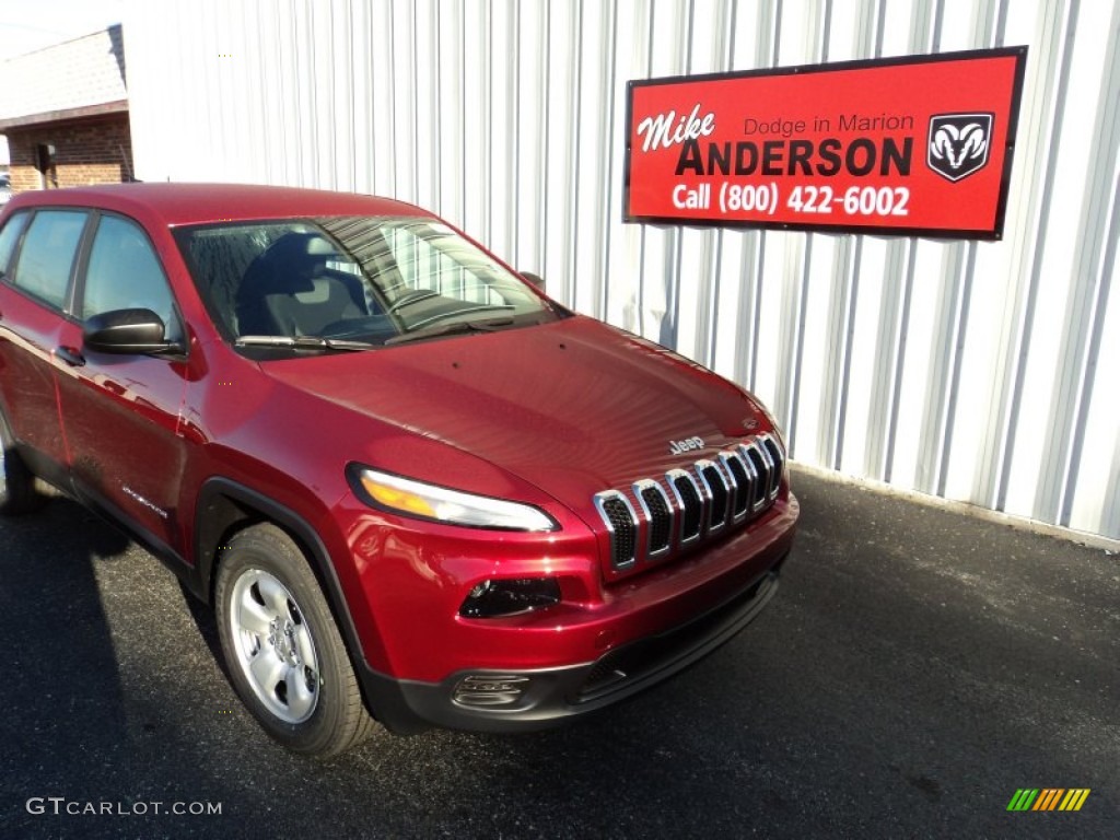 2015 Cherokee Sport 4x4 - Deep Cherry Red Crystal Pearl / Black photo #1