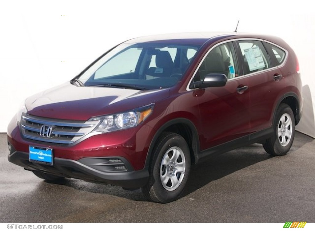 2014 CR-V LX - Basque Red Pearl II / Gray photo #3