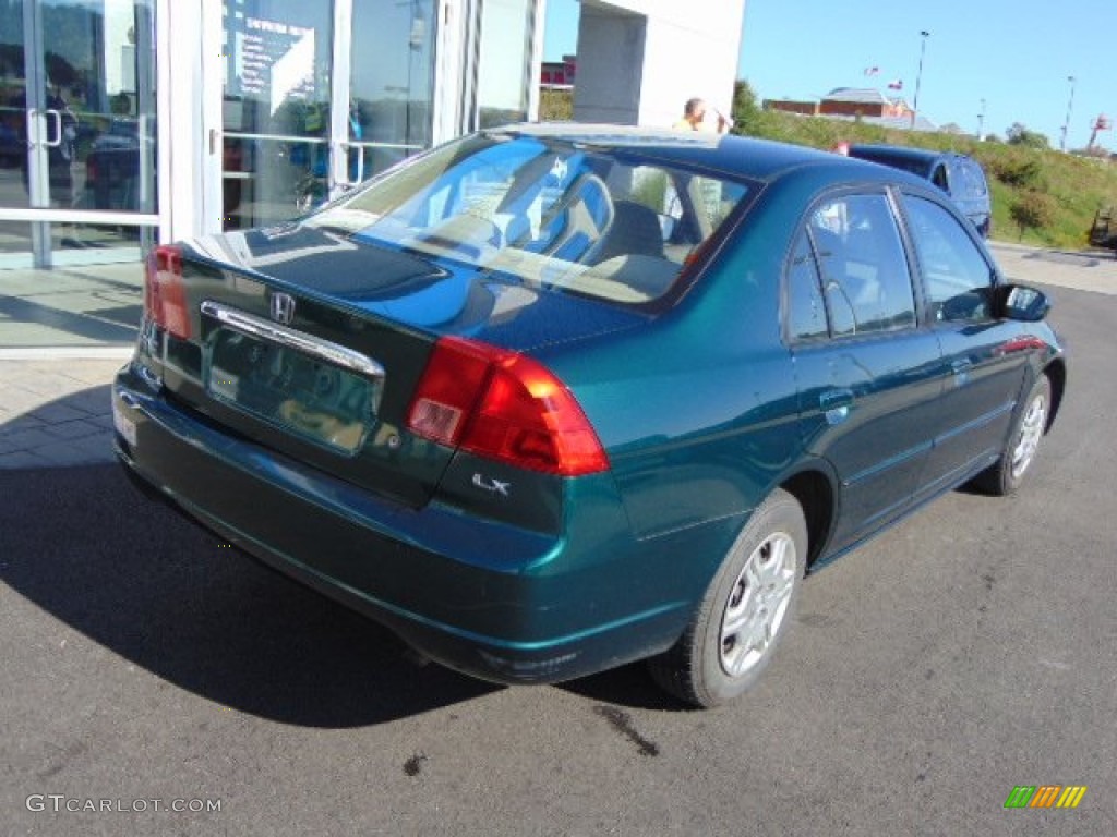 2002 Civic LX Sedan - Clover Green Metallic / Beige photo #8