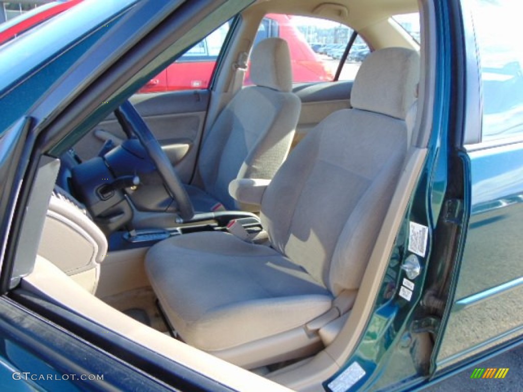 2002 Civic LX Sedan - Clover Green Metallic / Beige photo #11