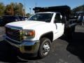 Summit White - Sierra 3500HD Work Truck Regular Cab 4x4 Dump Truck Photo No. 1