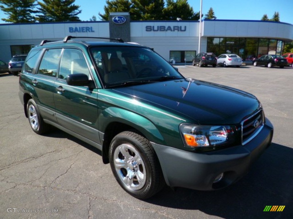 2005 Forester 2.5 X - Woodland Green Pearl / Beige photo #1