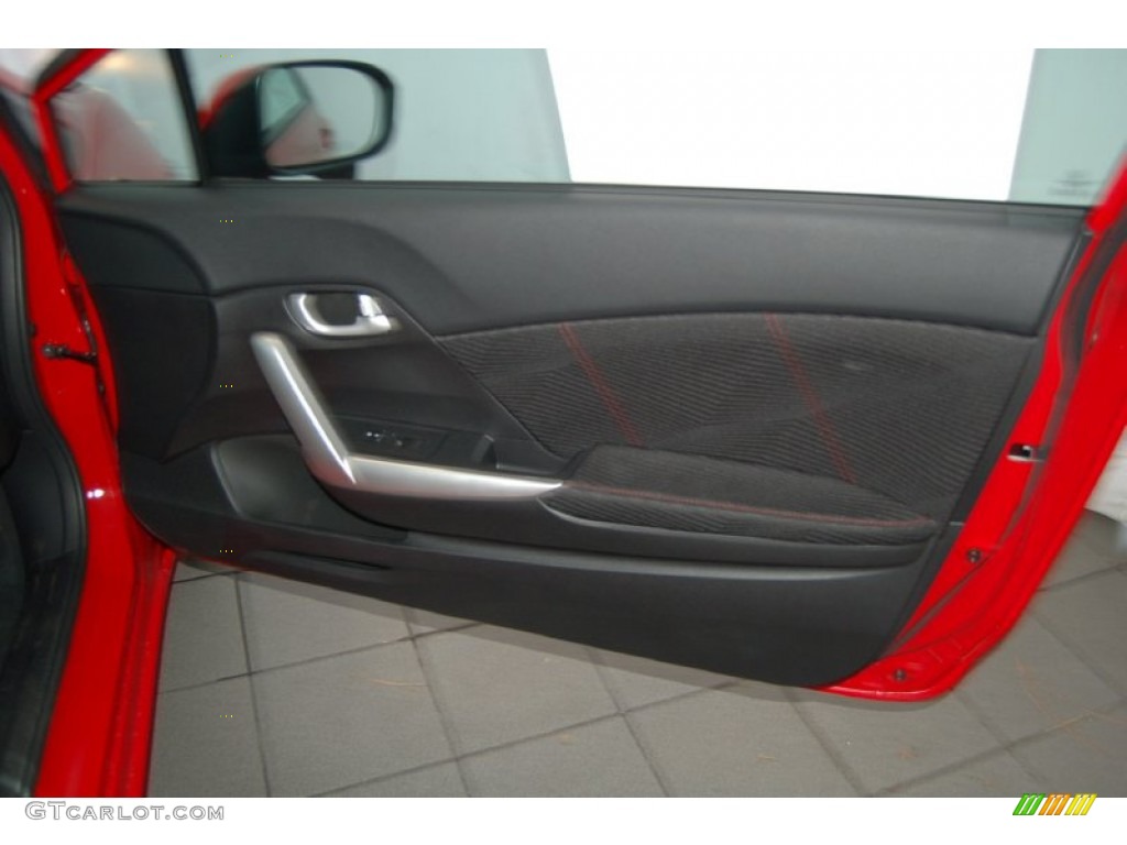 2014 Honda Civic Si Coupe Black/Red Door Panel Photo #97581424