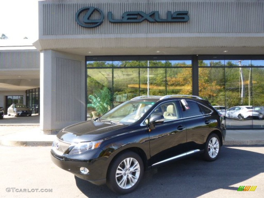 2010 RX 450h AWD Hybrid - Obsidian Black / Parchment/Brown Walnut photo #1