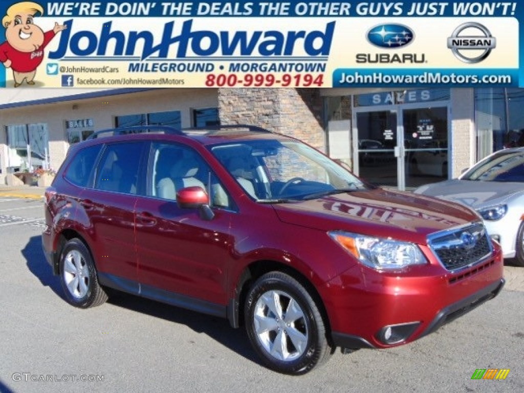 2015 Forester 2.5i Limited - Venetian Red Pearl / Gray photo #1