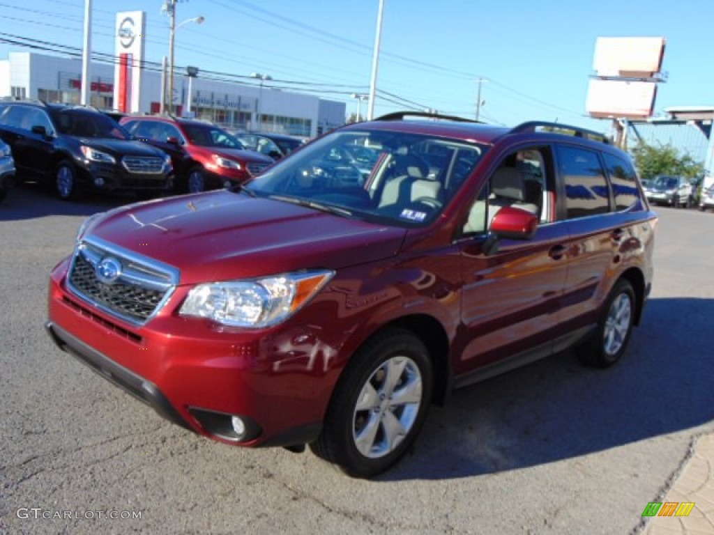 2015 Forester 2.5i Limited - Venetian Red Pearl / Gray photo #6