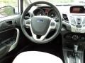 2013 Ford Fiesta Arctic White Leather Interior Steering Wheel Photo