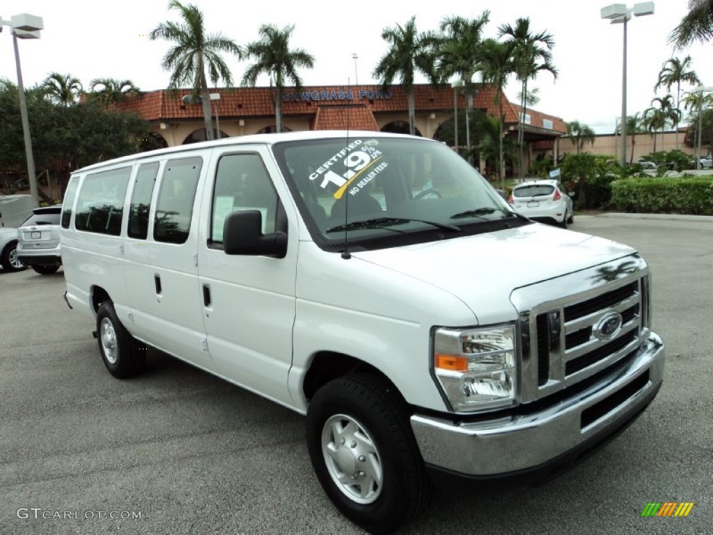2014 E-Series Van E350 XLT Extended 15 Passenger Van - Oxford White / Medium Flint photo #1
