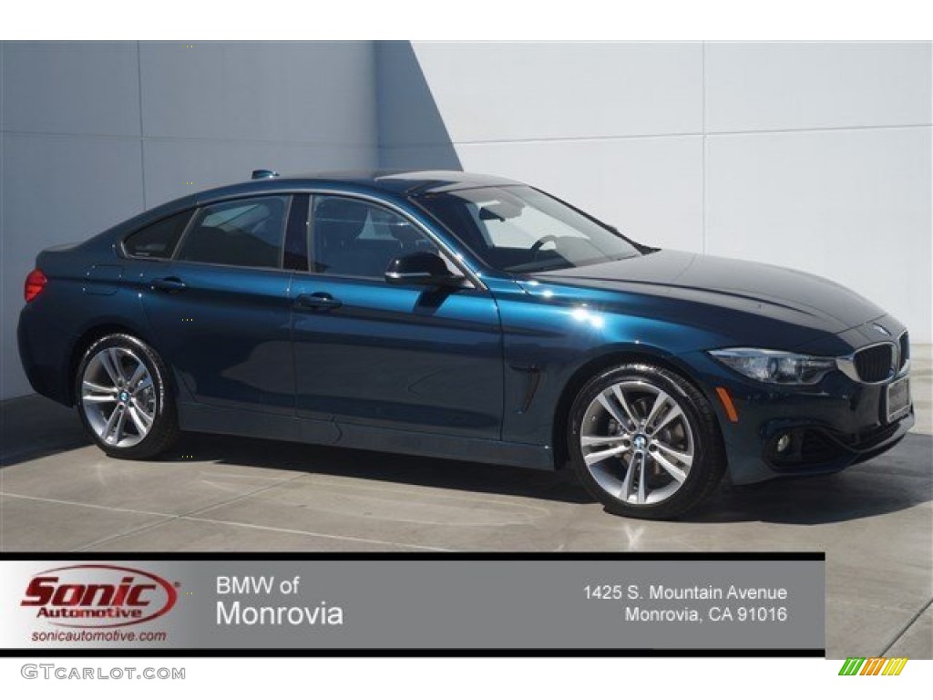 2015 4 Series 428i Gran Coupe - Estoril Blue Metallic / Black photo #1