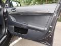 2010 Mitsubishi Lancer Evolution Black Leather/Sueded Fabric Interior Door Panel Photo