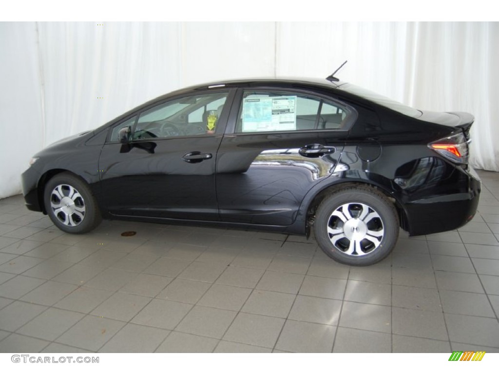 Crystal Black Pearl 2014 Honda Civic Hybrid Sedan Exterior Photo #97592227