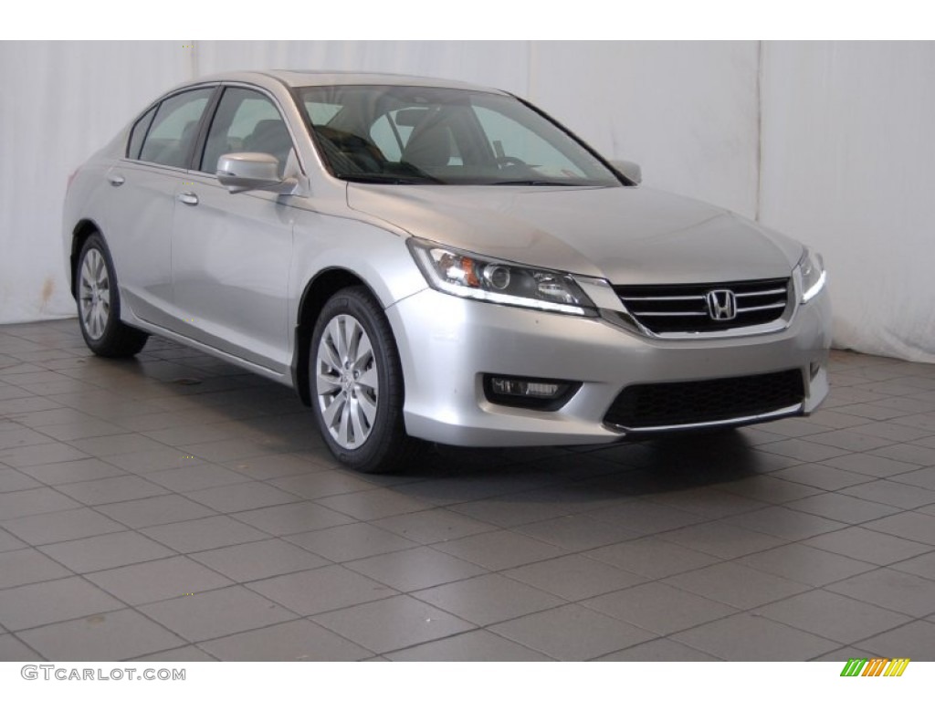 2014 Accord EX-L V6 Sedan - Alabaster Silver Metallic / Gray photo #1