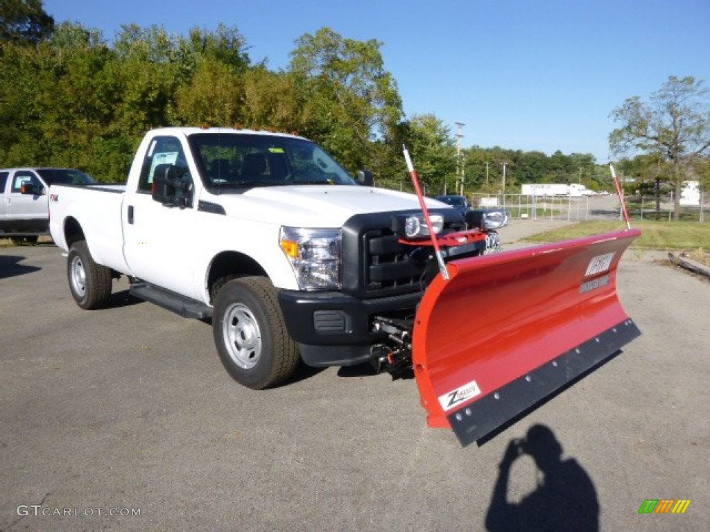 Oxford White 2015 Ford F350 Super Duty XL Regular Cab 4x4 Plow Truck Exterior Photo #97592662