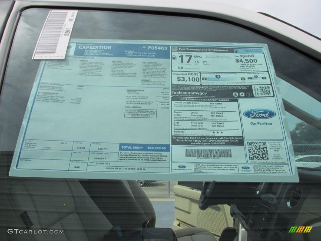 2015 Ford Expedition EL XLT Window Sticker Photo #97595613