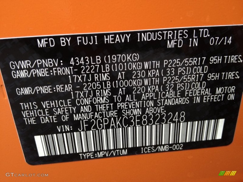 2014 XV Crosstrek 2.0i Limited - Tangerine Orange Pearl / Black photo #9