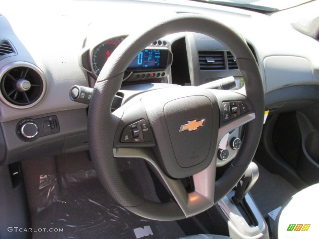 2015 Chevrolet Sonic LT Sedan Dark Pewter/Dark Titanium Steering Wheel Photo #97601875