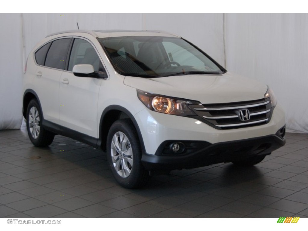 2014 CR-V EX-L AWD - White Diamond Pearl / Black photo #2