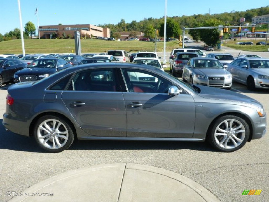 2014 S4 Premium plus 3.0 TFSI quattro - Monsoon Gray Metallic / Black/Magma Red photo #6