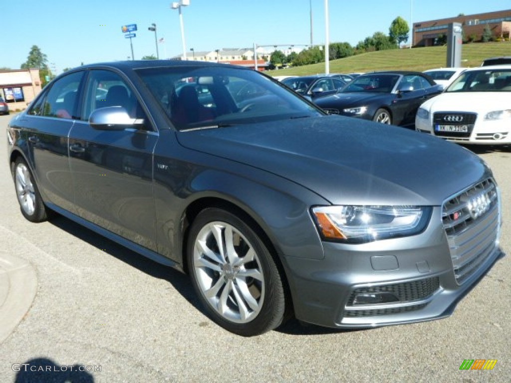 2014 S4 Premium plus 3.0 TFSI quattro - Monsoon Gray Metallic / Black/Magma Red photo #7