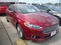 2014 Ruby Red Ford Fusion Hybrid Titanium  photo #1