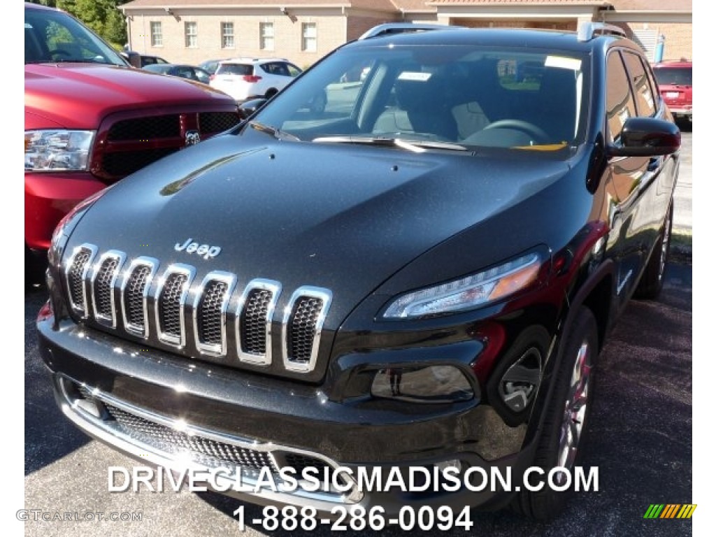 2015 Cherokee Limited 4x4 - Brilliant Black Crystal Pearl / Black photo #1