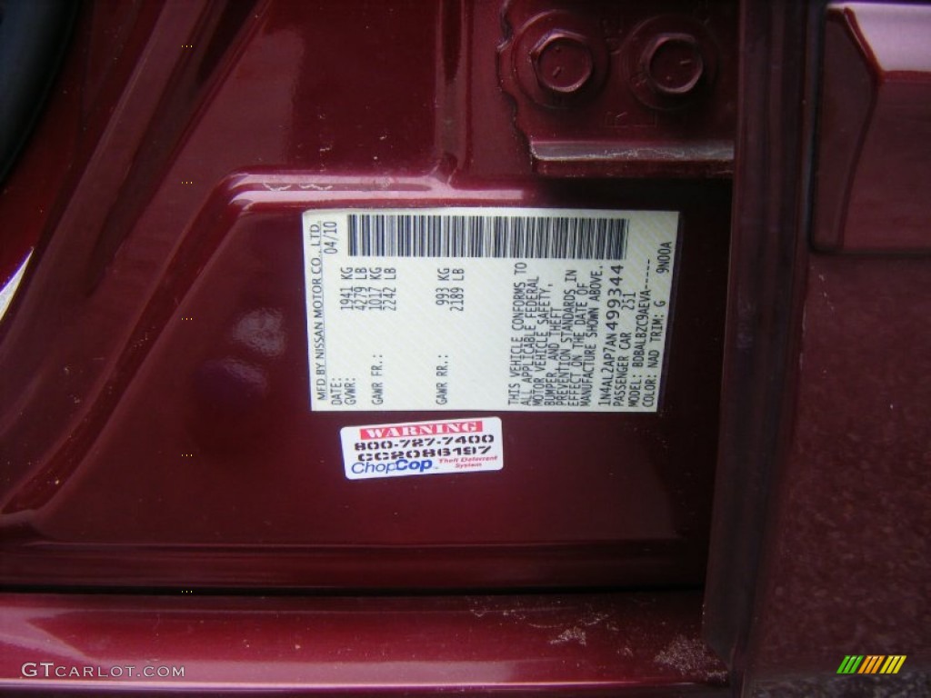 2010 Altima 2.5 S - Tuscan Sun Red / Charcoal photo #21