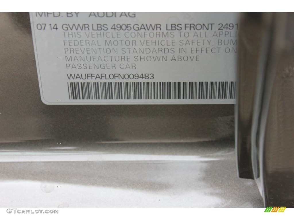 2015 A4 2.0T Premium Plus quattro - Dakota Gray Metallic / Black photo #30