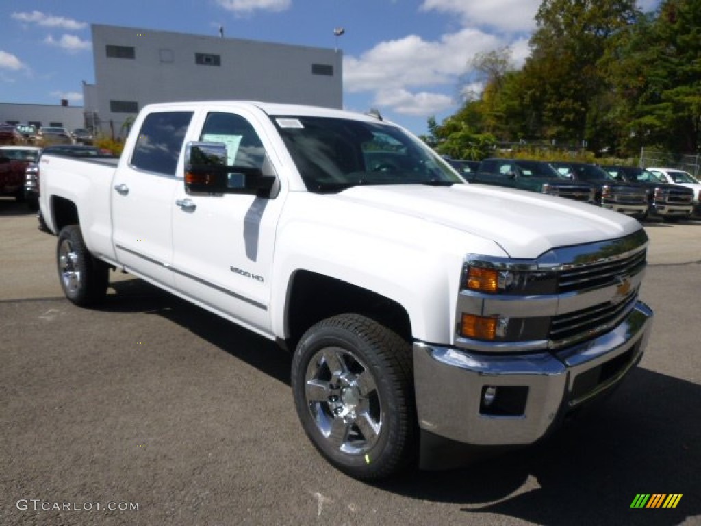 Summit White 2015 Chevrolet Silverado 2500HD LTZ Crew Cab 4x4 Exterior Photo #97621342