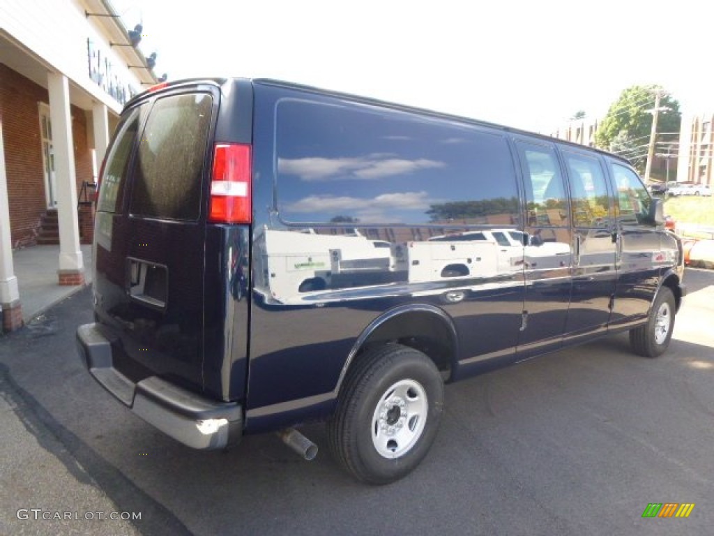 2015 Express 3500 Cargo Extended WT - Dark Blue Metallic / Medium Pewter photo #6