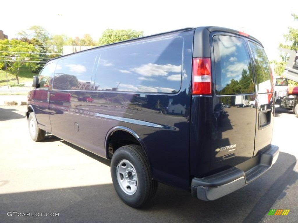 2015 Express 3500 Cargo Extended WT - Dark Blue Metallic / Medium Pewter photo #8
