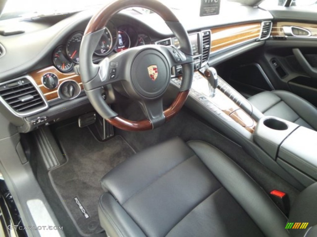 Black Interior 2013 Porsche Panamera Turbo Photo #97622635
