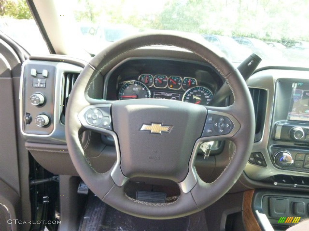 2015 Chevrolet Silverado 1500 LTZ Double Cab 4x4 Cocoa/Dune Steering Wheel Photo #97622947