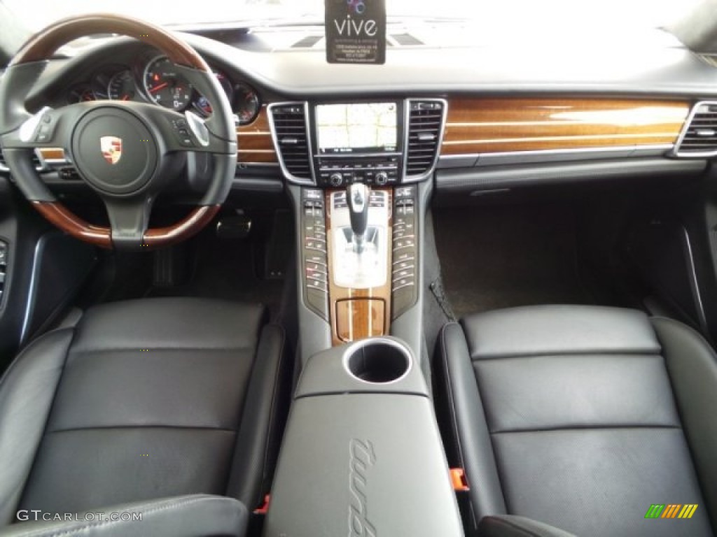 2013 Porsche Panamera Turbo Black Dashboard Photo #97623133