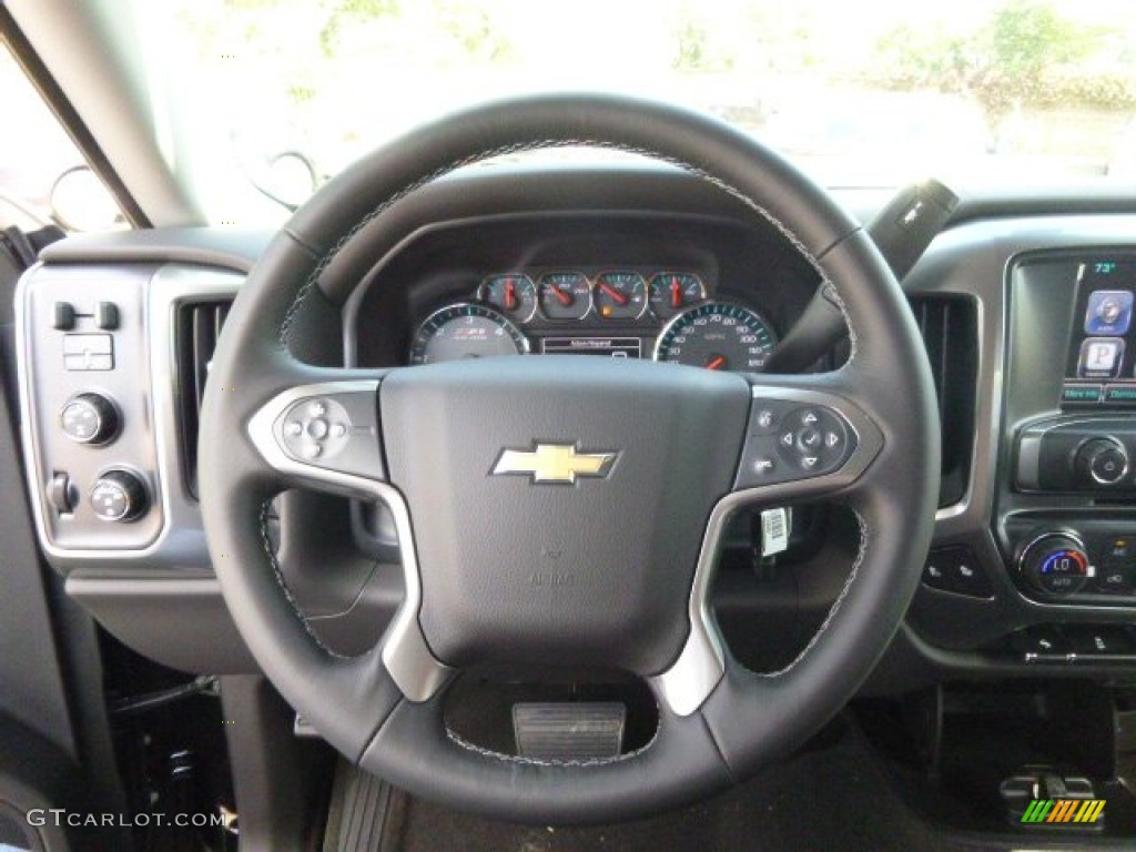 2015 Chevrolet Silverado 1500 LT Z71 Double Cab 4x4 Jet Black Steering Wheel Photo #97623400