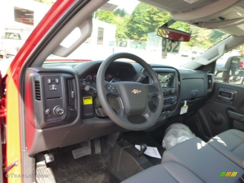 Jet Black/Dark Ash Interior 2015 Chevrolet Silverado 3500HD WT Regular Cab 4x4 Dump Truck Photo #97624525