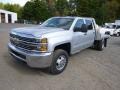 Silver Ice Metallic 2015 Chevrolet Silverado 3500HD LT Crew Cab 4x4 Flat Bed Exterior