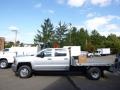Silver Ice Metallic 2015 Chevrolet Silverado 3500HD LT Crew Cab 4x4 Flat Bed