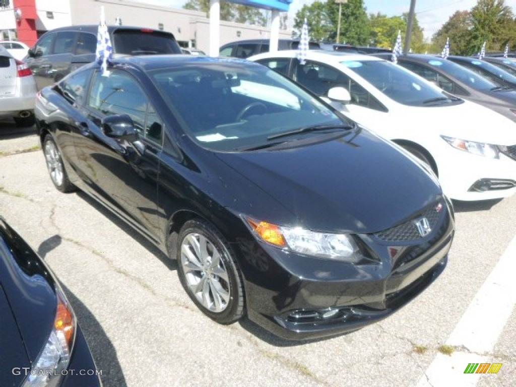 2012 Civic Si Coupe - Crystal Black Pearl / Black photo #1