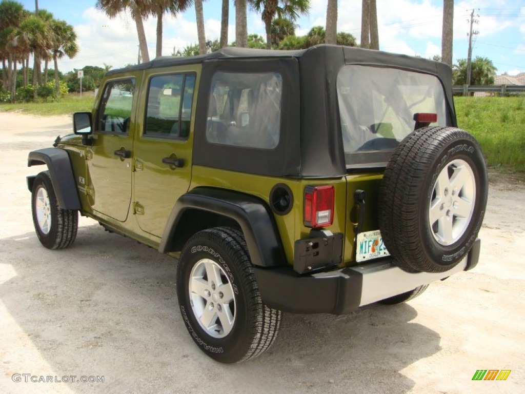 2007 Wrangler Unlimited X 4x4 - Rescue Green Metallic / Dark Slate Gray/Medium Slate Gray photo #5