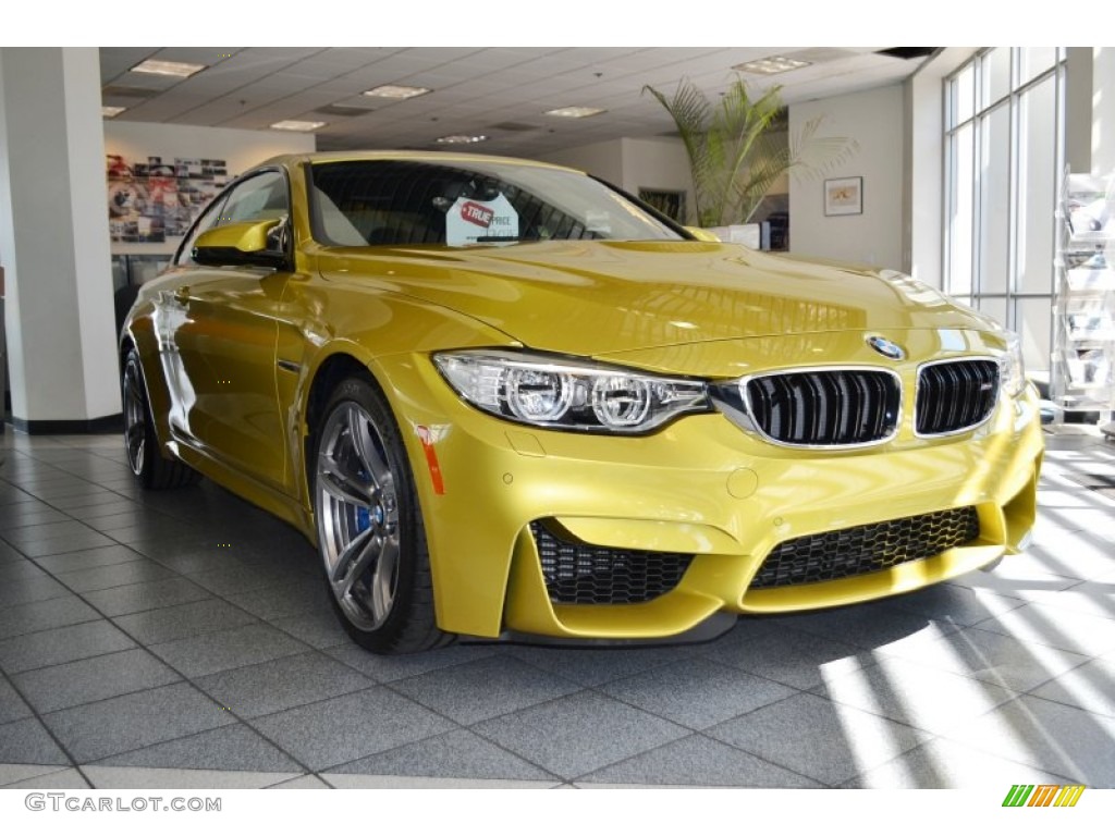 Austin Yellow Metallic 2015 BMW M4 Coupe Exterior Photo #97639435