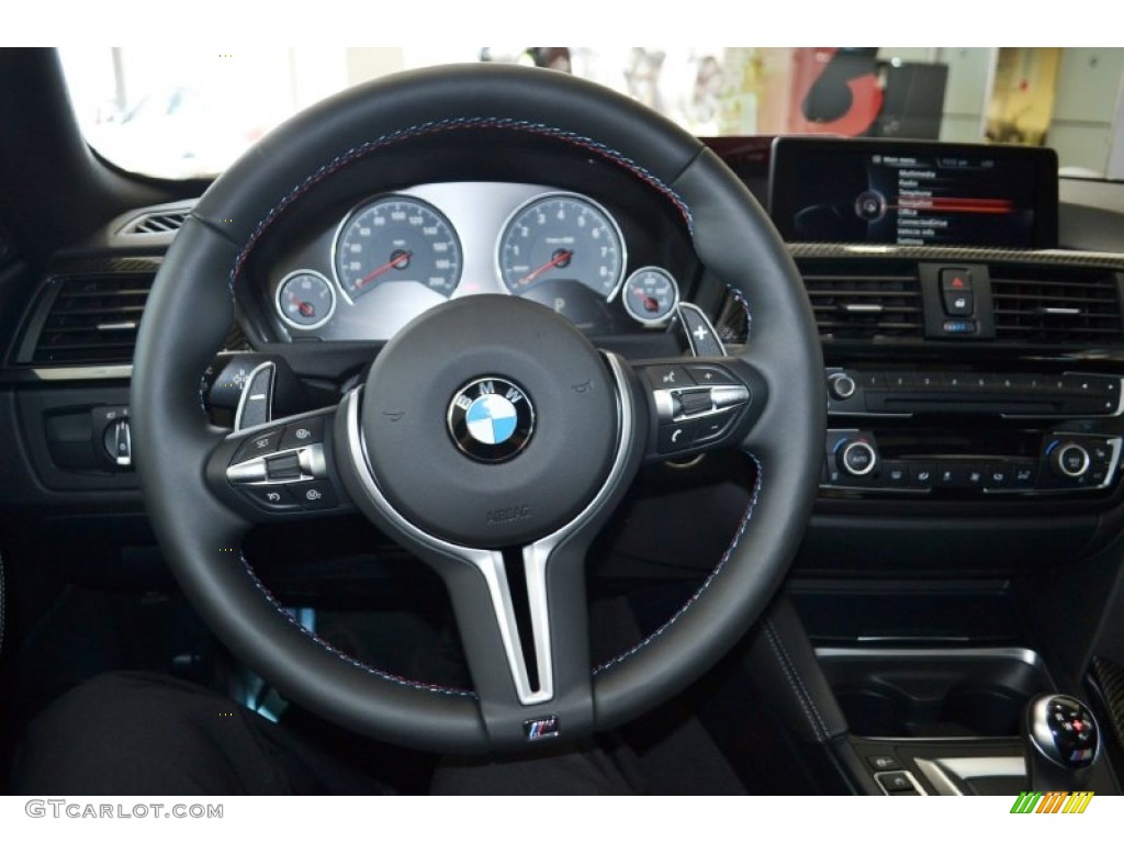 2015 BMW M4 Coupe Black Steering Wheel Photo #97639529