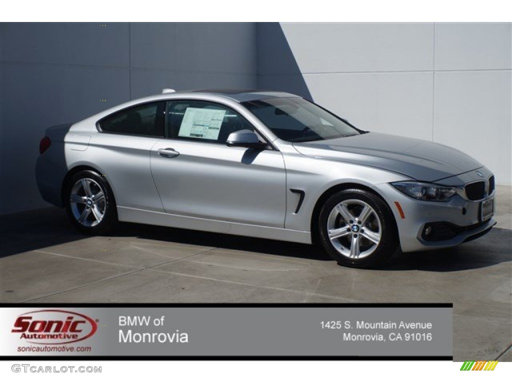 2014 4 Series 428i Coupe - Glacier Silver Metallic / Black photo #1