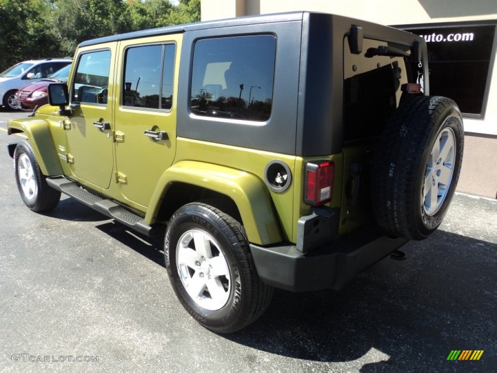 2007 Wrangler Unlimited Sahara 4x4 - Rescue Green Metallic / Dark Slate Gray/Medium Slate Gray photo #2