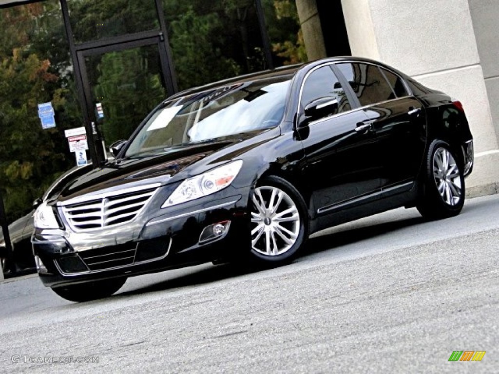 2011 Genesis 4.6 Sedan - Black Noir Pearl / Saddle photo #1