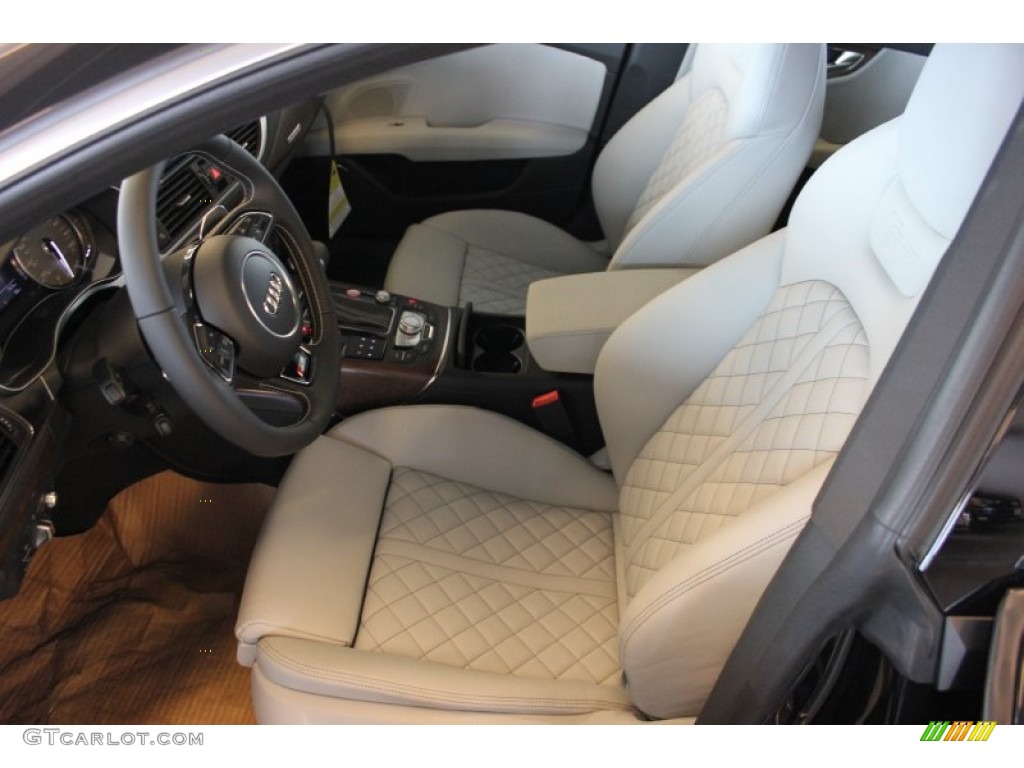 Lunar Silver Valcona w/Diamond Contrast Stitching Interior 2015 Audi S7 4.0 TFSI quattro Photo #97648800