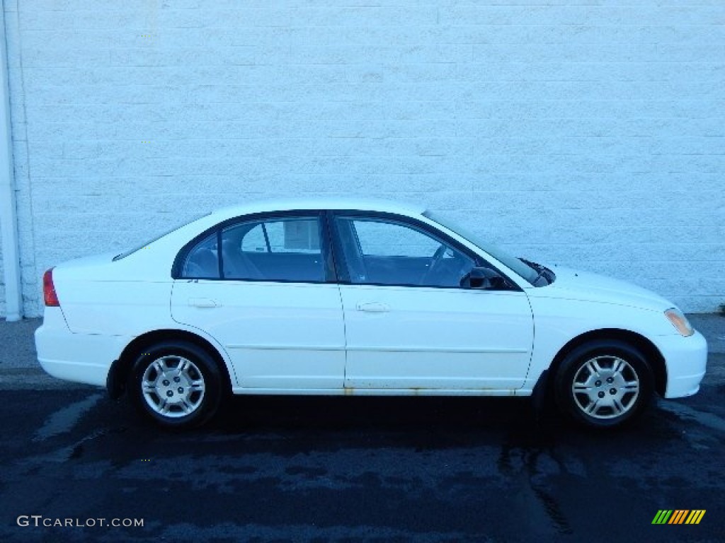 2002 Civic LX Sedan - Taffeta White / Gray photo #2