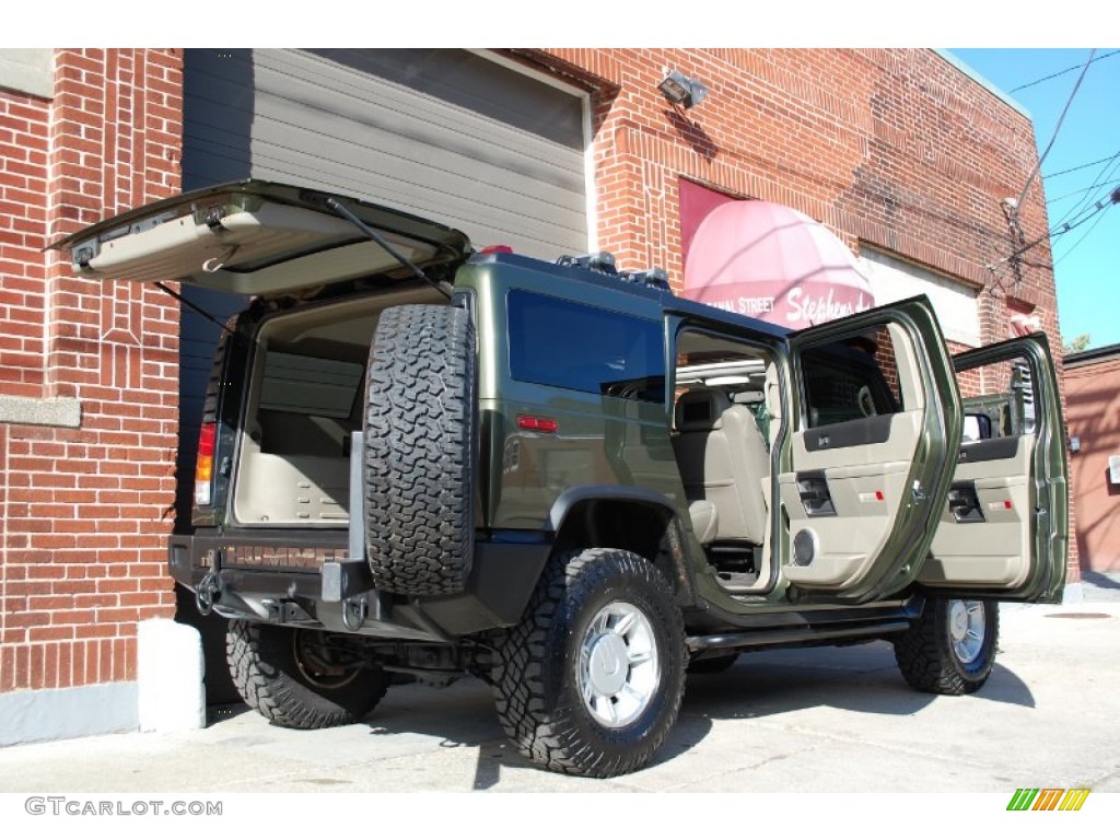 2003 H2 SUV - Sage Green Metallic / Wheat photo #38