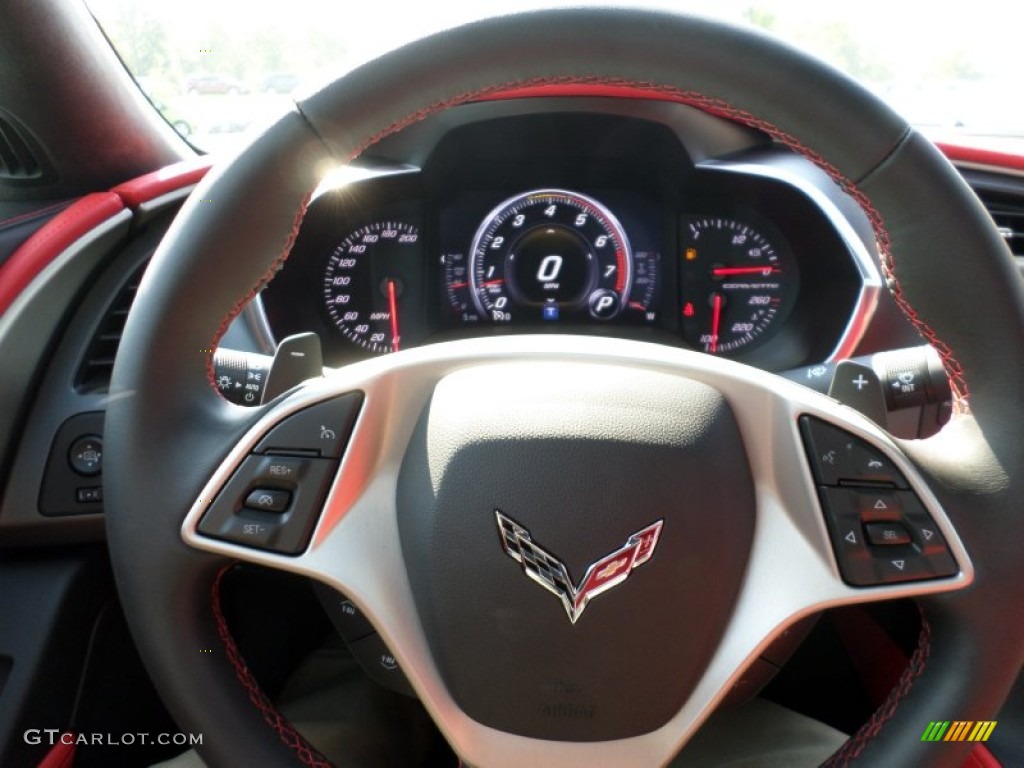 2015 Corvette Stingray Coupe - Arctic White / Adrenaline Red photo #41